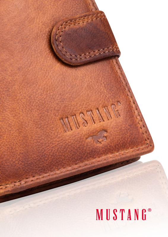 MUSTANG Denimo High Wallet Side Opening MĘSKI SKÓRZANY PORTFEL POJEMNY NA KARTY PREMIUM 