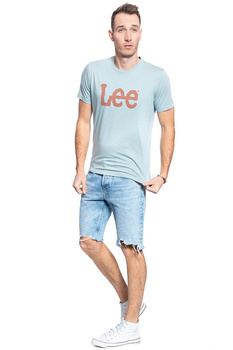 MĘSKI T-SHIRT LEE WOBBLY LOGO TEE FADED BLUE L65QAIOF 112116135