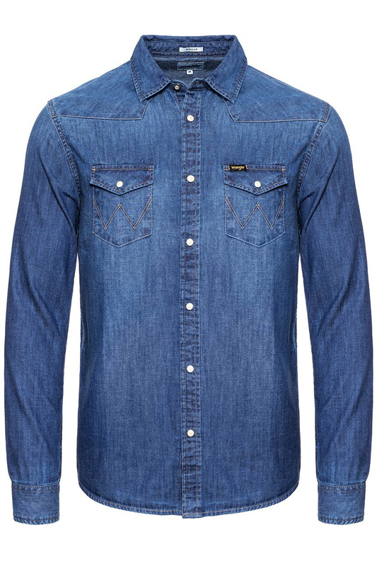 KOSZULA JEANSOWA MĘSKA WRANGLER WESTERN DENIM MID IN W5973O78E 112129852
