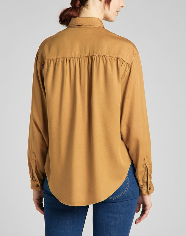 LEE FLORAL BLOUSE DAMSKA KOSZULA DŁUGI RĘKAW TOBACCO BROWN L49UBPSZ 112140182