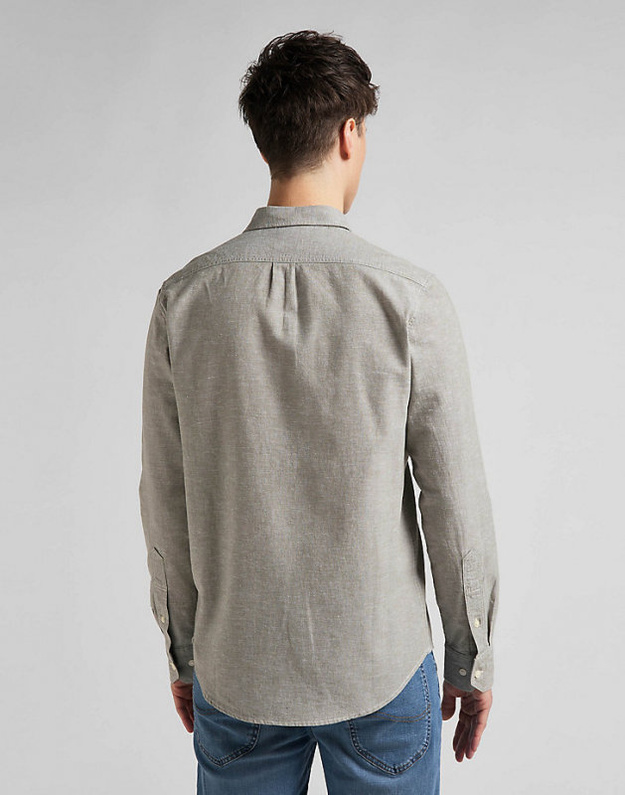 LEE LEESURE SHIRT MĘSKA KOSZULA MATERIAŁOWA BRINDLE GREEN L66NORUA 112145385