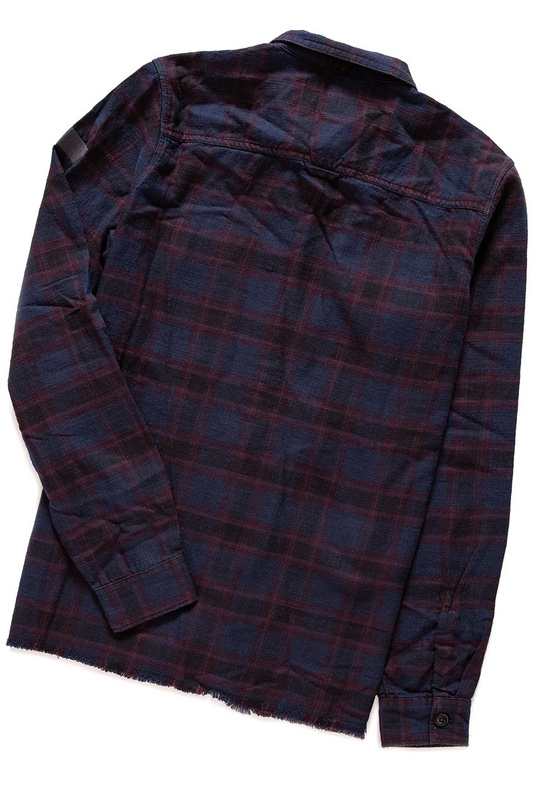 LEE FRAYED HEM SHIRT DEEP PLUM L49XFNDS