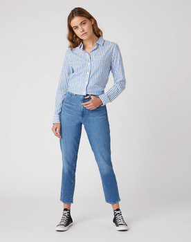 SPODNIE DAMSKIE WRANGLER MOM JEANS SUMMER HAZE W246C427G 112127936