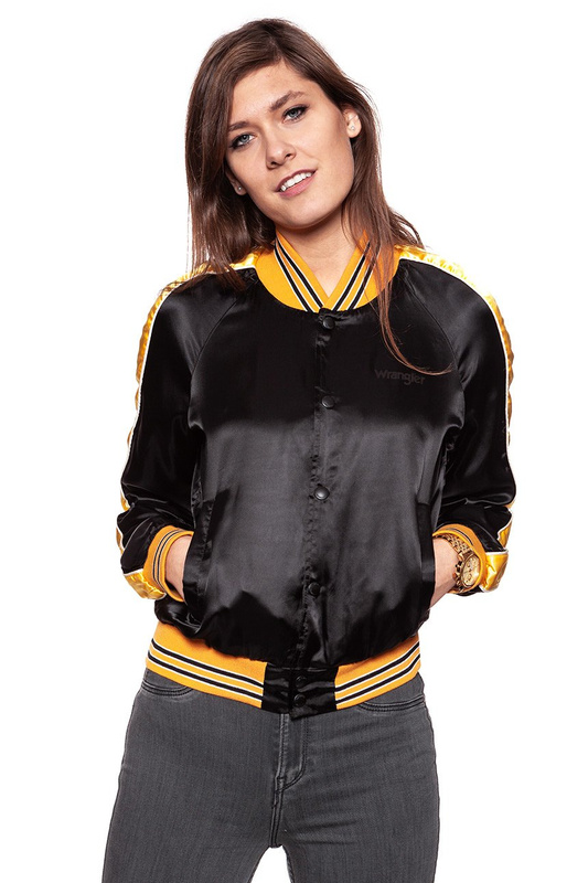 DAMSKA KURTKA PRZEJŚCIOWA WRANGLER SATEEN BOMBER BLACK W4064YF01 112128705