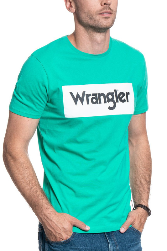 WRANGLER SS LOGO TEE PEACOCK GREEN W742FK082 112131079