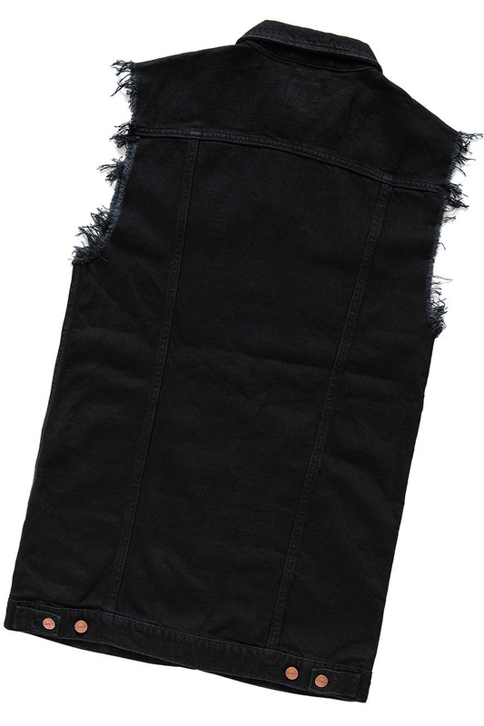 DAMSKA BEZRĘKAWNIK JEANSOWY WRANGLER LONG VEST BLACK W418RJ24Q 112128797
