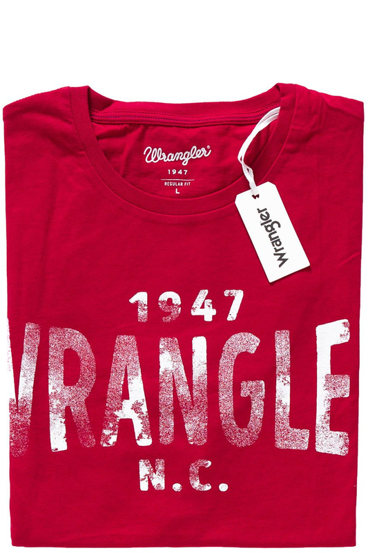 KOSZULKA WRANGLER TEE RED W7A51FK47