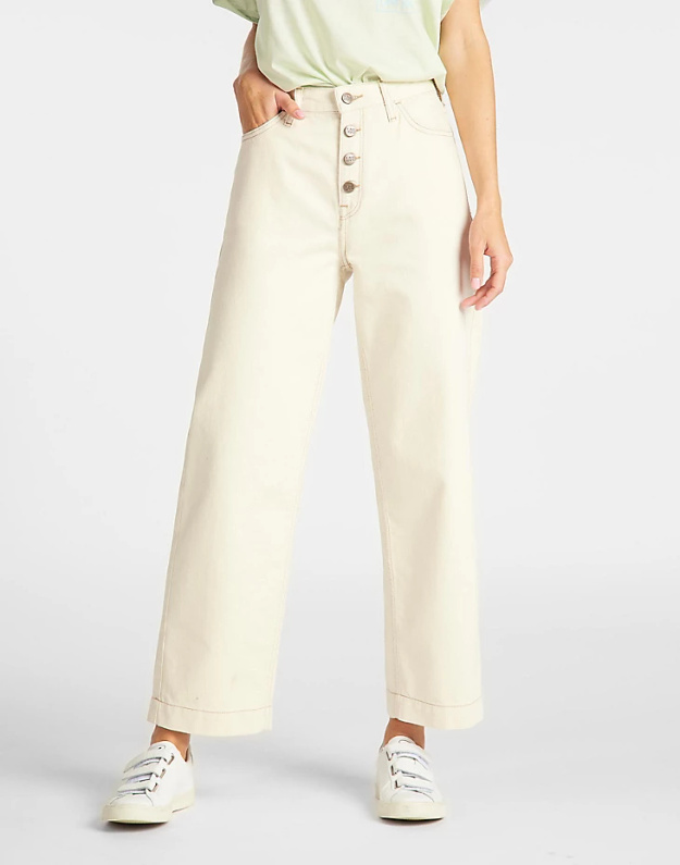 DAMSKIE SPODNIE JEANSOWE LEE BUTTON WIDE LEG L30GMN35 112106447
