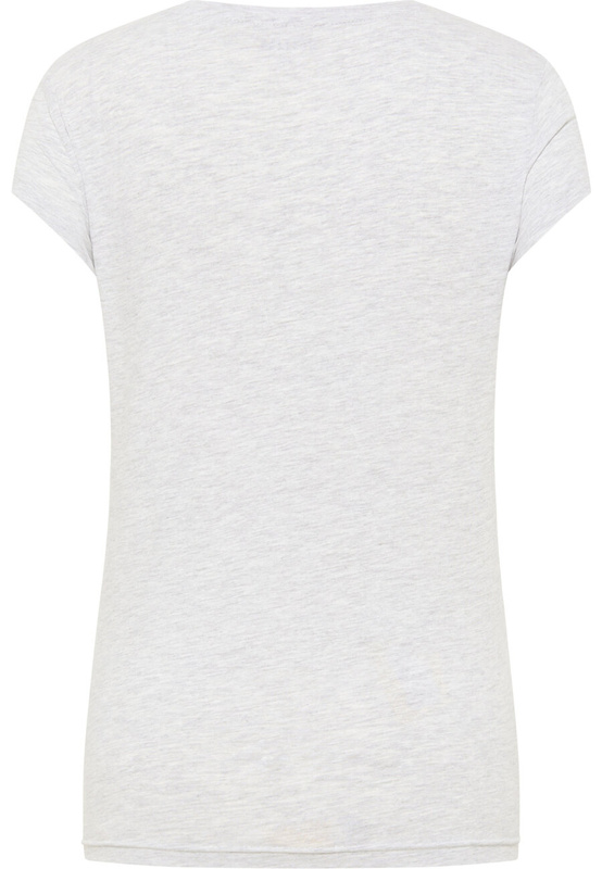 MUSTANG Alina C Logo Tee Damski T-shirt Koszulka Light Grey Melange 1013222 4141