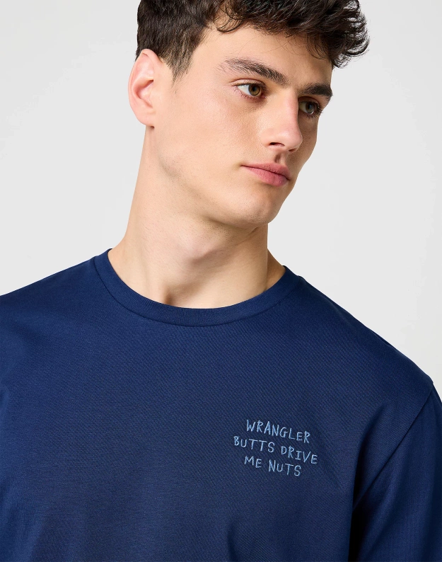 MESKA KOSZULKA WRANGLER EMBROIDERY TEE NAVY 112371488