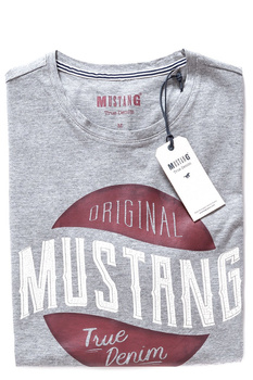 MUSTANG T SHIRT CRACK PRINT TEE MID GREY MELANGE 1007536 4164