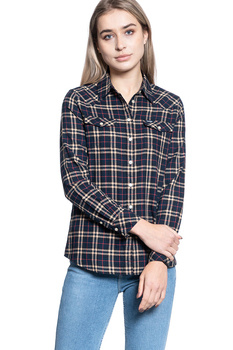 DAMSKA KOSZULA MATERIAŁOWA WRANGLER WESTERN CHECK SHIRT NAVY W5N1O9114 112130256