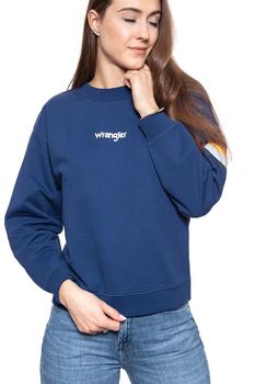 BLUZA WRANGLER 80´S RETRO SWEAT BLUE DEPTHS W6N0HPXJY 112130777