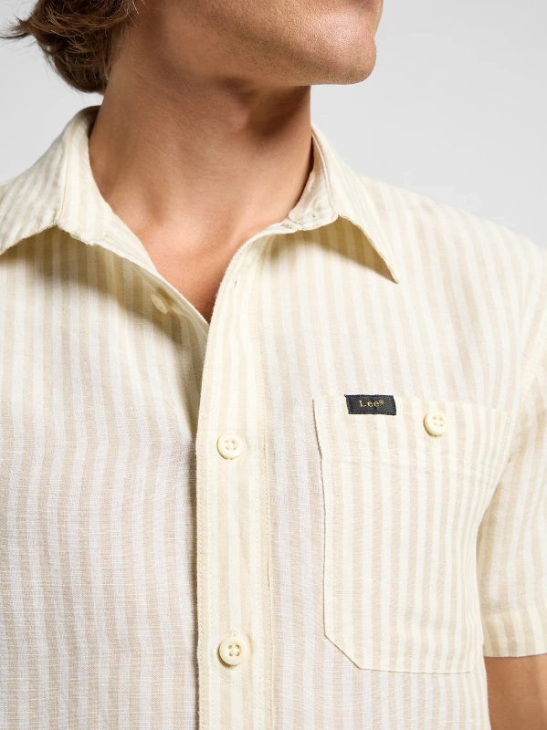 MESKA KOSZULA LEE SS LEESURE SHIRT PIONEER ECRU 112363814