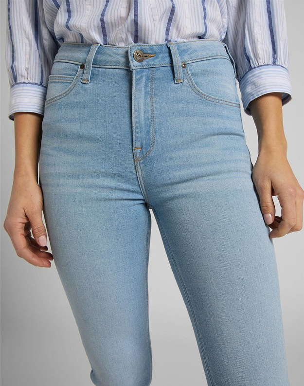 LEE SCARLETT HIGH DAMSKIE SPODNIE JEANSOWE JEANSY BLEACHED AZUR L626PQXL 112114313