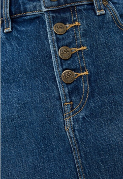 LEE BUTTON FLY A LINE DAMSKA SPÓDNICA JEANSOWA JEANS DŻINS WORN IRIS L38MMWQW 112139975