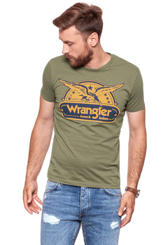 KOSZULKA WRANGLER SS EAGLE TEE DUSTY OLIVE W7B74FK45 112131544