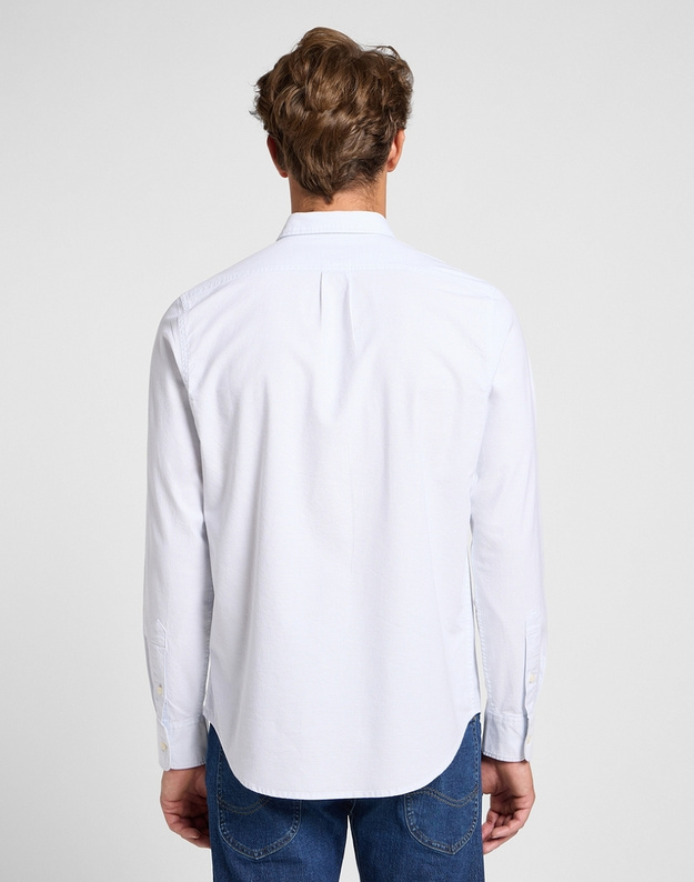 MESKA KOSZULA LEE PATCH SHIRT SHY BLUE BRIGHT WHITE 112363910