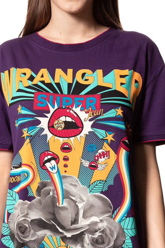 WRANGLER BOYFRIEND TEE PURPLE PENNANT W7395GHWT 112131073