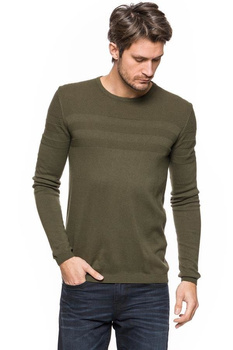 TOM TAILOR STRUCTURED CREW-NECK SWEATER OLIVE NIGHT GREEN 3020016.00.15 COL. 7548