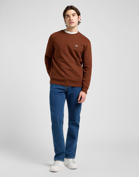 MESKA BLUZA LEE PATCH CREW SWS LUXE BROWN 112371910