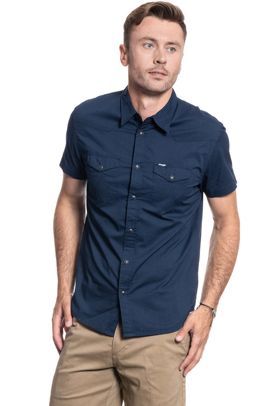 KOSZULA MĘSKA WRANGLER SS WESTERN SHIRT NAVY W5J06S114 112130151