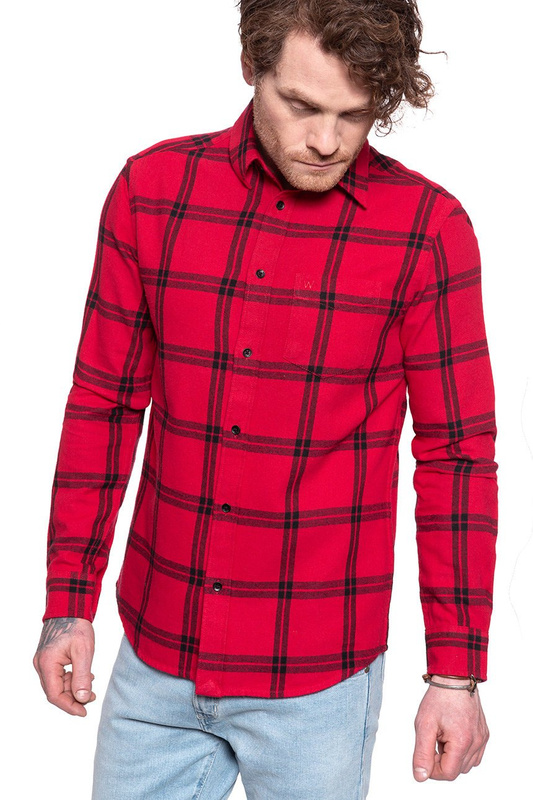 MĘSKA KOSZULA WRANGLER LS 1PKT SHIRT CRIMSON RED W5A1T2X51 112129989