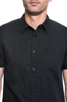 MĘSKA KOSZULA MATERIAŁOWA WRANGLER SS 1PKT SHIRT BLACK  W5J1LO100