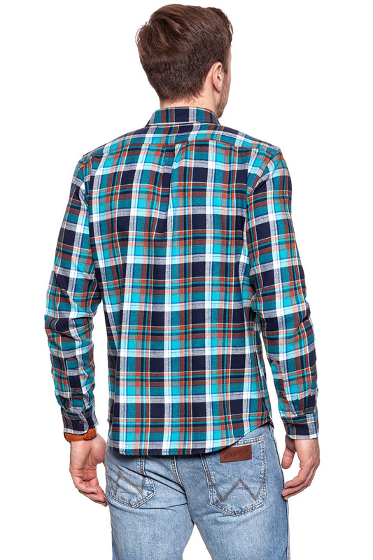 KOSZULA WRANGLER LS 1PKT BUTTON DOWN BLUE BAY W5874T2VG 112129586