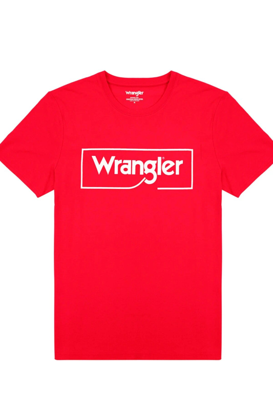 WRANGLER FRAME LOGO TEE MĘSKA KOSZULKA T-SHIRT NADRUK FORMULA RED W7H3D3XWO 112146331