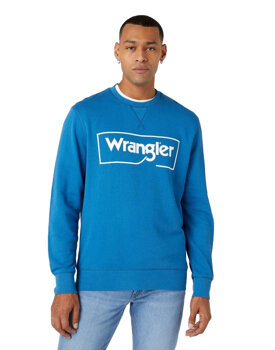 WRANGLER FRAME LOGO MĘSKA BLUZA KLASYCZNA NADRUK CREW DEEP W662HA69F 112331851