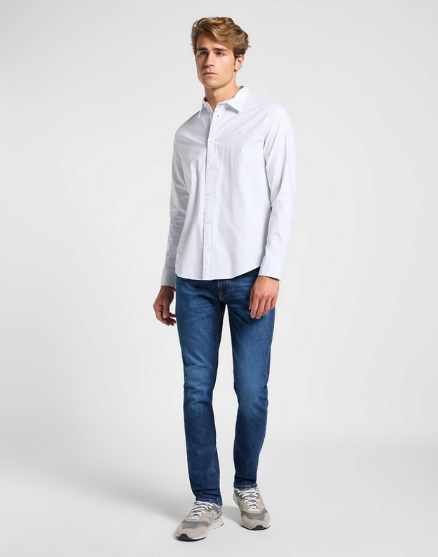 MESKA KOSZULA LEE PATCH SHIRT SHY BLUE BRIGHT WHITE 112363910