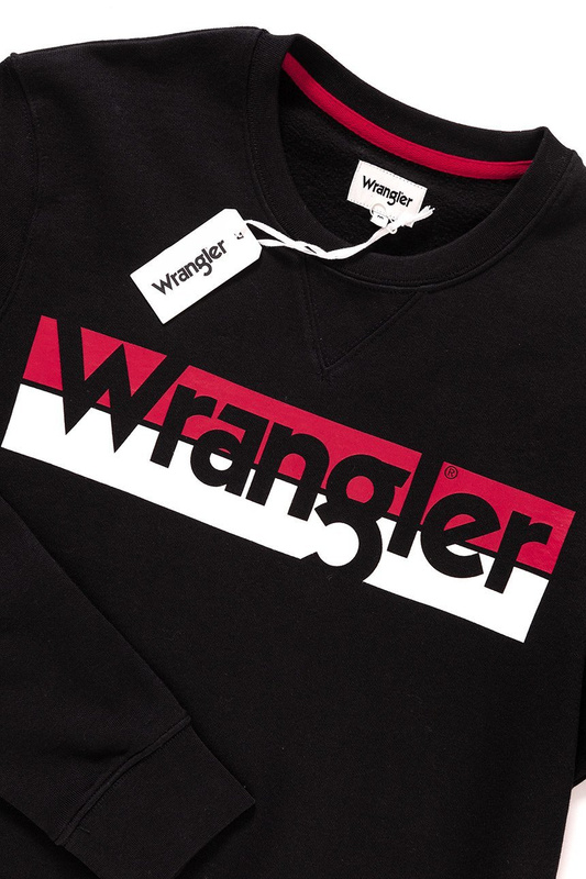 WRANGLER BLUZA LOGO CREW BLACK W6532HY01 112130513