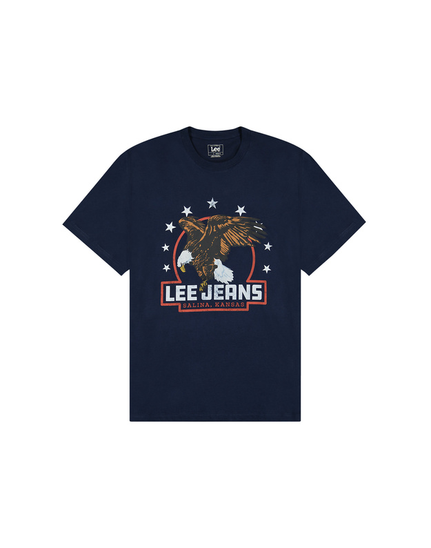 MESKA KOSZULKA LEE ESSENTIAL GRAPHIC TEE RIVET NAVY 112372360