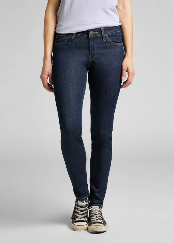 LEE DAMSKIE SPODNIE JEANSOWE LEE SCARLETT SOLID BLUE 112145236