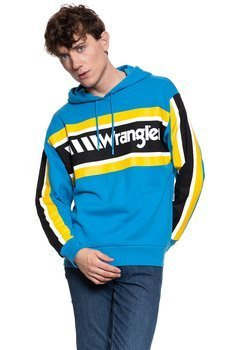 BLUZA WRANGLER B&Y HOODIE MEDITERRANEAN BLUE W6610HABR 112130642