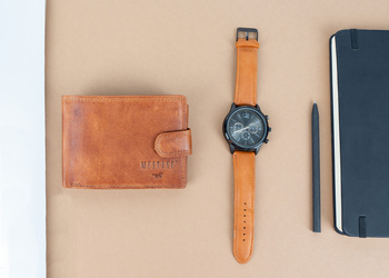 MUSTANG Denimo Wallet Side Opening With Button SKÓRZANY PORTFEL POJEMNY MA KARTY PREMIUM RFID