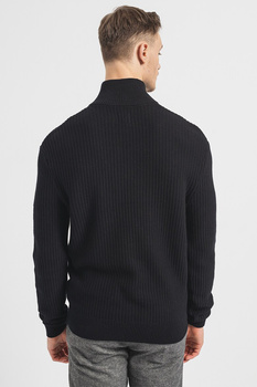 Męski Sweter Mustang Style Emil T Ziptroyer Black 1014440 4142 