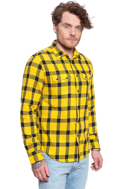 KOSZULA MĘSKA W KRATĘ LEE RIDER SHIRT LEMON ZEST L856OEMM 112122582