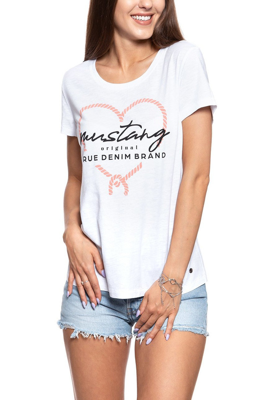 MUSTANG T SHIRT DAMSKI Alina C Print General White 1009835 2045