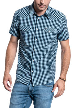 KOSZULA MĘSKA WRANGLER SS WESTERN SHIRT PARISIAN BLUE W5J04MX96 112130144