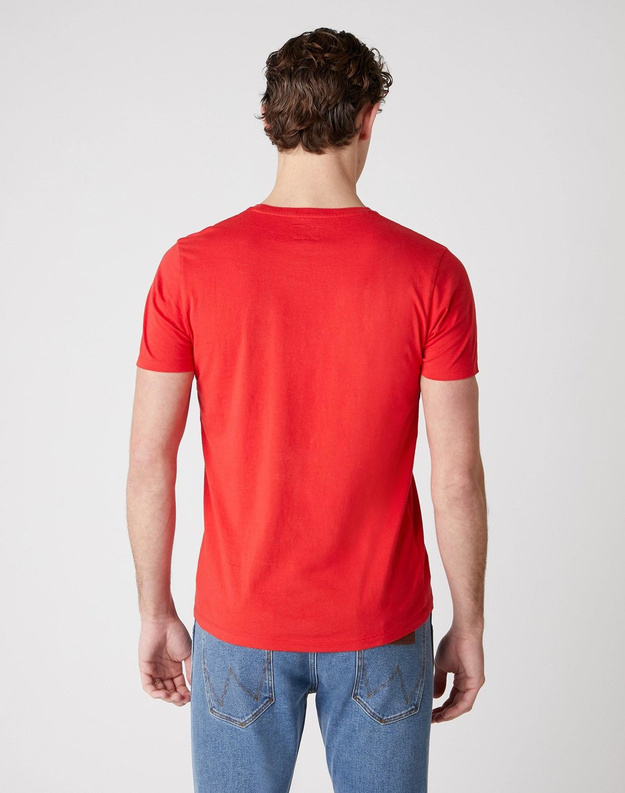 MĘSKI T-SHIRT WRANGLER SS LOGO TEE MARS RED W742FKX3A 112131086