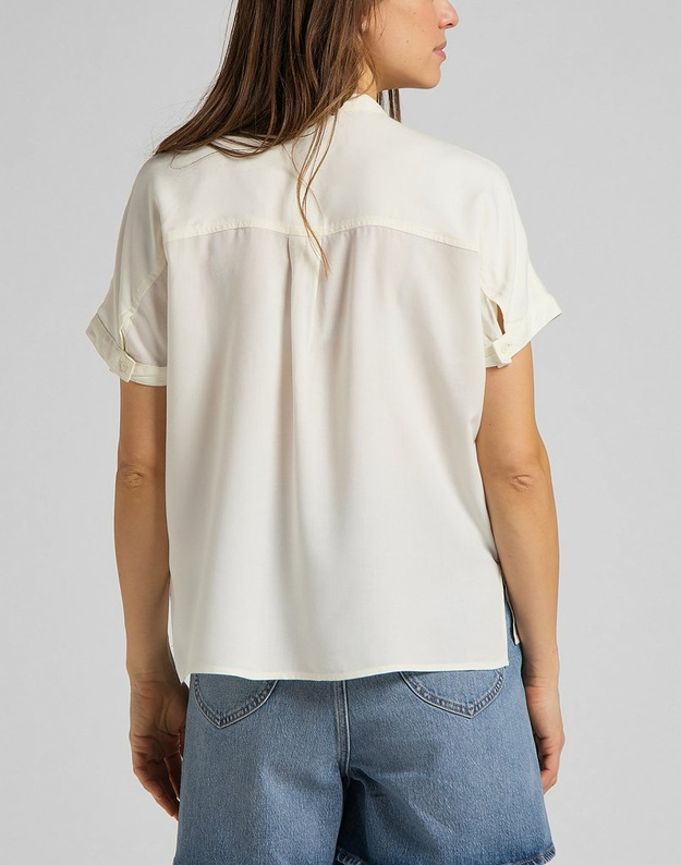 DAMSKA BLUZKA LEE CAP SLEEVE SHIRT ECRU L46FZBNQ 112110917