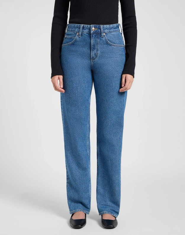 DAMSKIE SPODNIE LEE RIDER CLASSIC MEDIUM BLUE 112370910