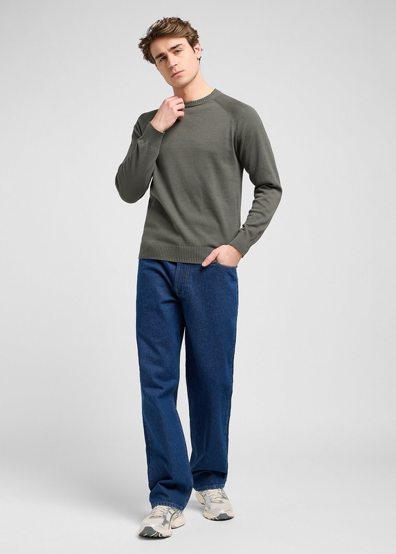 MESKI SWETER LEE CLEAN RAGLAN SWEATER OLIVE GRAY 112370537