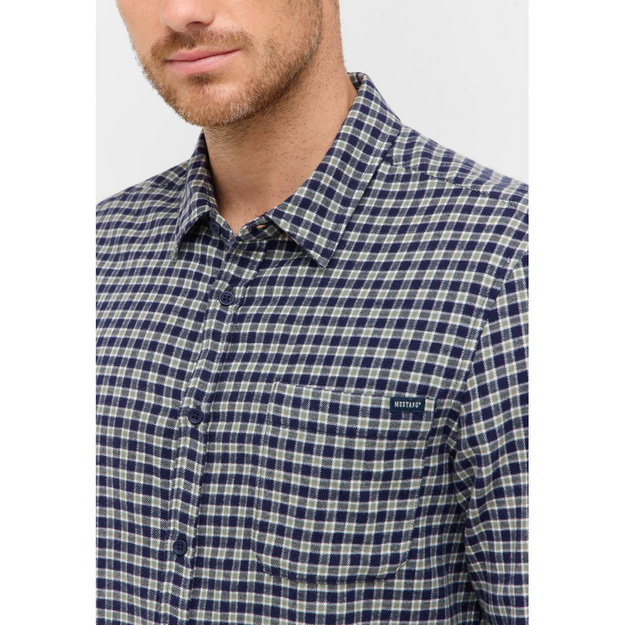 Męska Koszula Mustang Style Eastbridge brushed twill mini check blue 1016960 12785