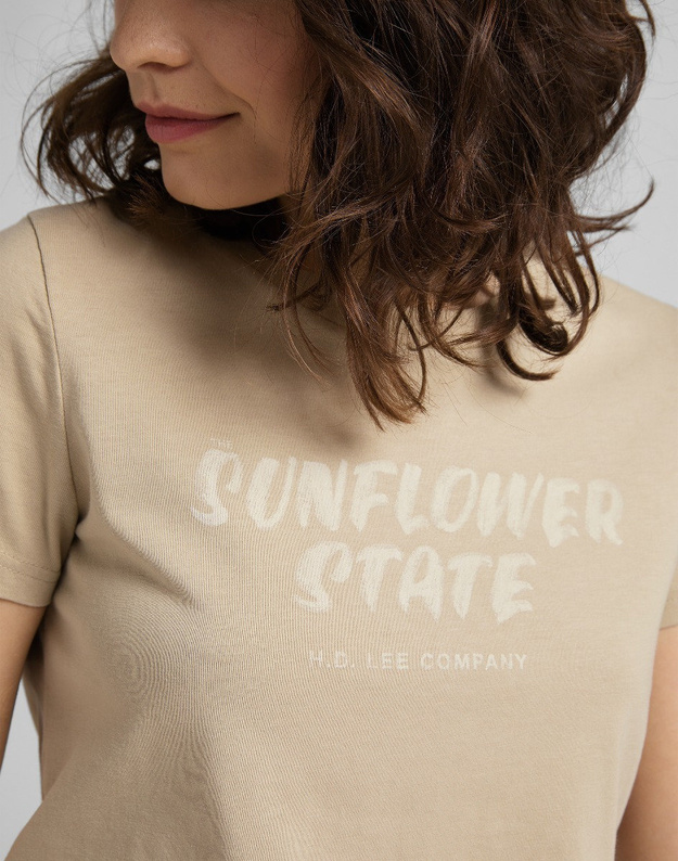 DAMSKI T-SHIRT LEE EASY GRAPHIC TEE SERVICE SAND L44GETOY 112109861