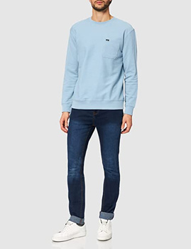 LEE NEW POCKET SWS MĘSKA BLUZA KLASYCZNA LOGO ASHLEY BLUE L82MWONA 112122117