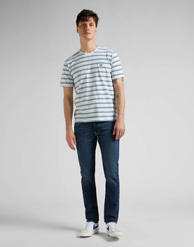 LEE STRIPE TEE MĘSKI T-SHIRT KOSZULKA MINT BLUE L63UPYUD 112145339
