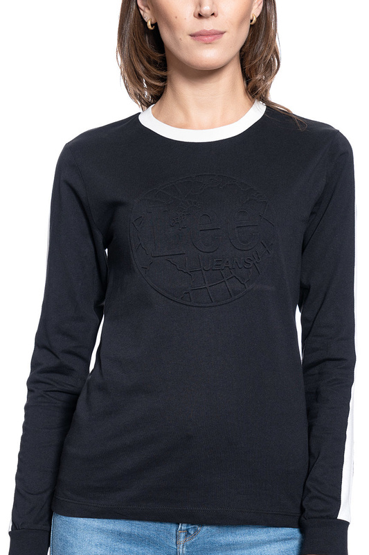 DAMSKI LONGSLEEVE LEE L/S GLOBE TEE SLIM FIT BLACK L43WFE01 112109763